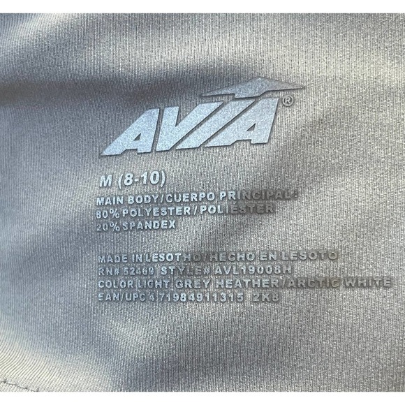 𝅺AVIA Sz 8-10 Sport Bra Gray Wireless Unlined Crossback Pullover Exercise - Picture 4 of 5
